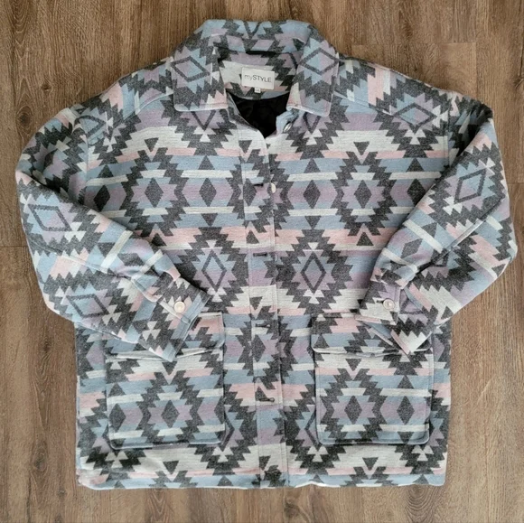 Aztec Design Bomber Jacket #2763 - Picture 2 of 12